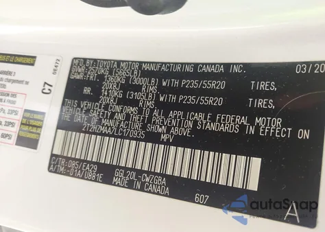 2020 Lexus Rx 350 from USA, damaged, VIN 2T2HZMAA7LC170935